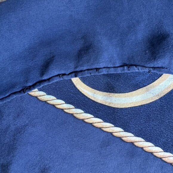 RBC Dominion Securities Blue Gold Silk Handrolled Scarf - Picture 5 of 8